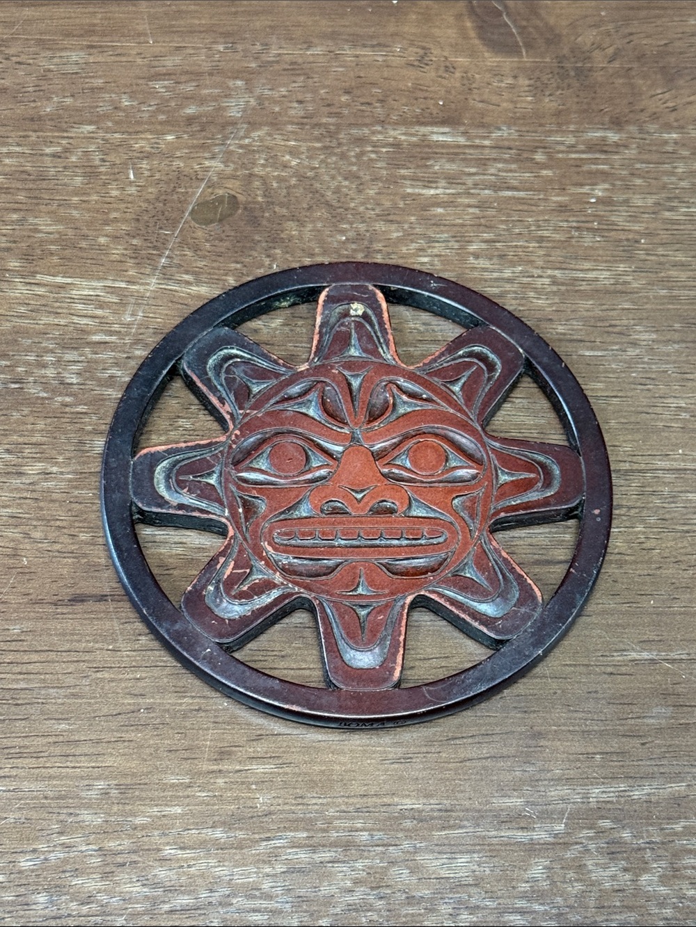 Haida Mini trivet Sun by BOMA handcrafted Canadian made